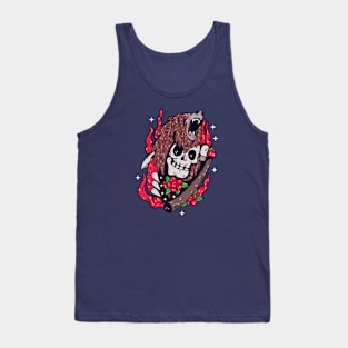 Colorful skull and bear Tank Top